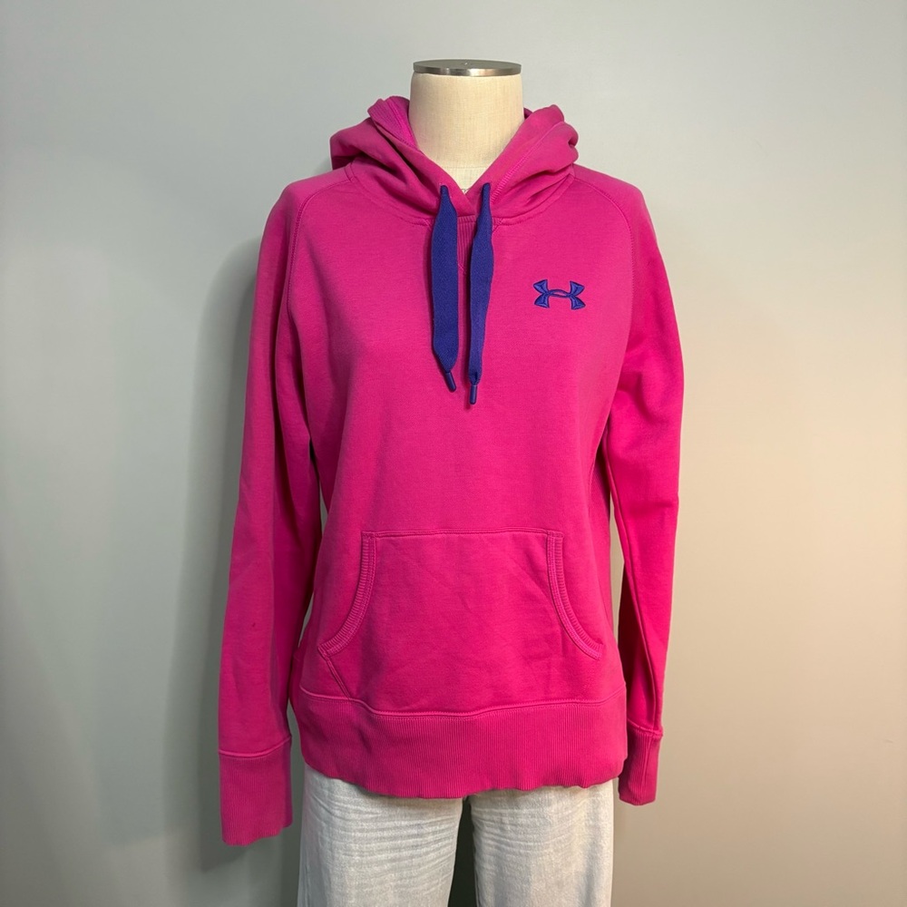 Under Armour Pink Hoodie with Blue Trim